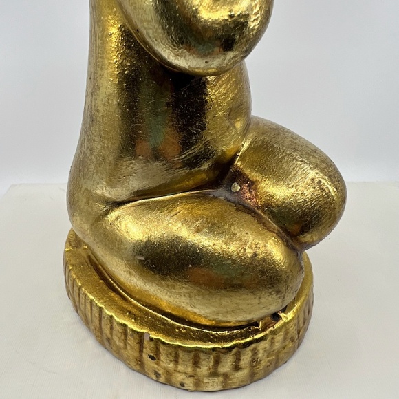 Rare Vintage Gold Finish Little Girl Figurine Piggy Bank - Picture 15 of 16